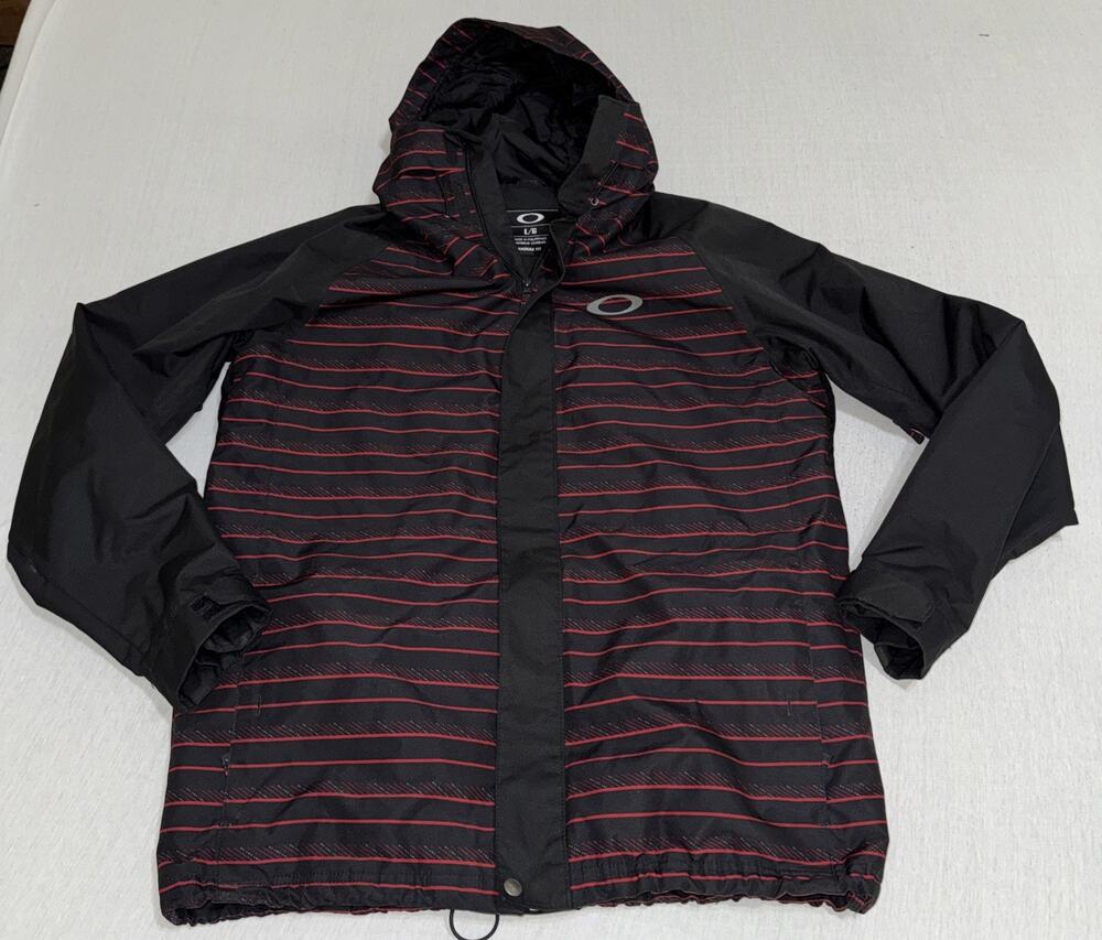 Vintage Oakley Anorak Jacket Black Red Heavy Snow Skiiing Men Y2K Size L EUC